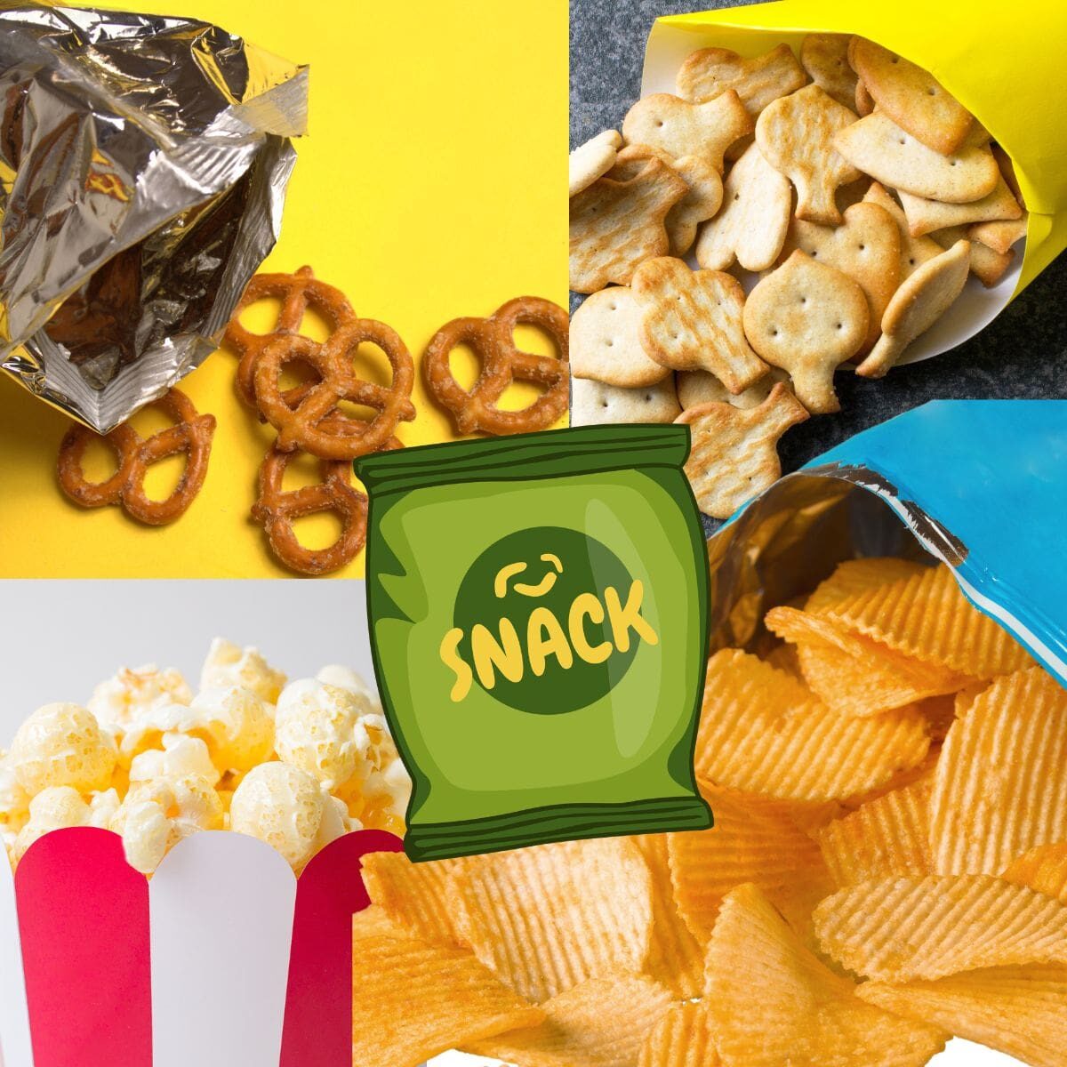 Snack basket with assorted snacks for beach picnic or outdoor activities in Kennebunkport and coastal Maine