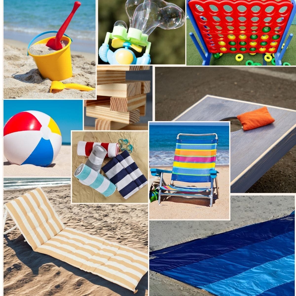 Guests enjoying a coastal beach experience in Maine with lounge seating and outdoor activities