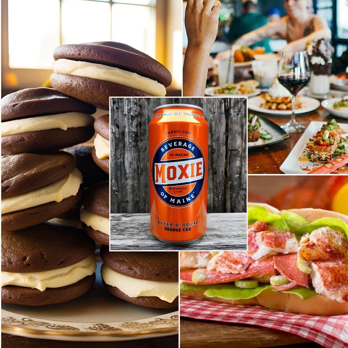 Guests enjoying local food and craft beverages on a Maine culinary tour. Kennebunkport