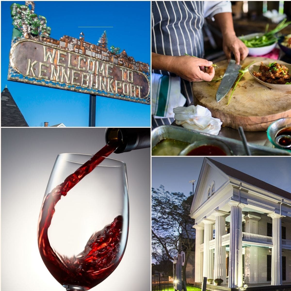 Private dinner in Kennebunkport,Maine, experience at a museum in Maine with elegant table setting and historic surroundings